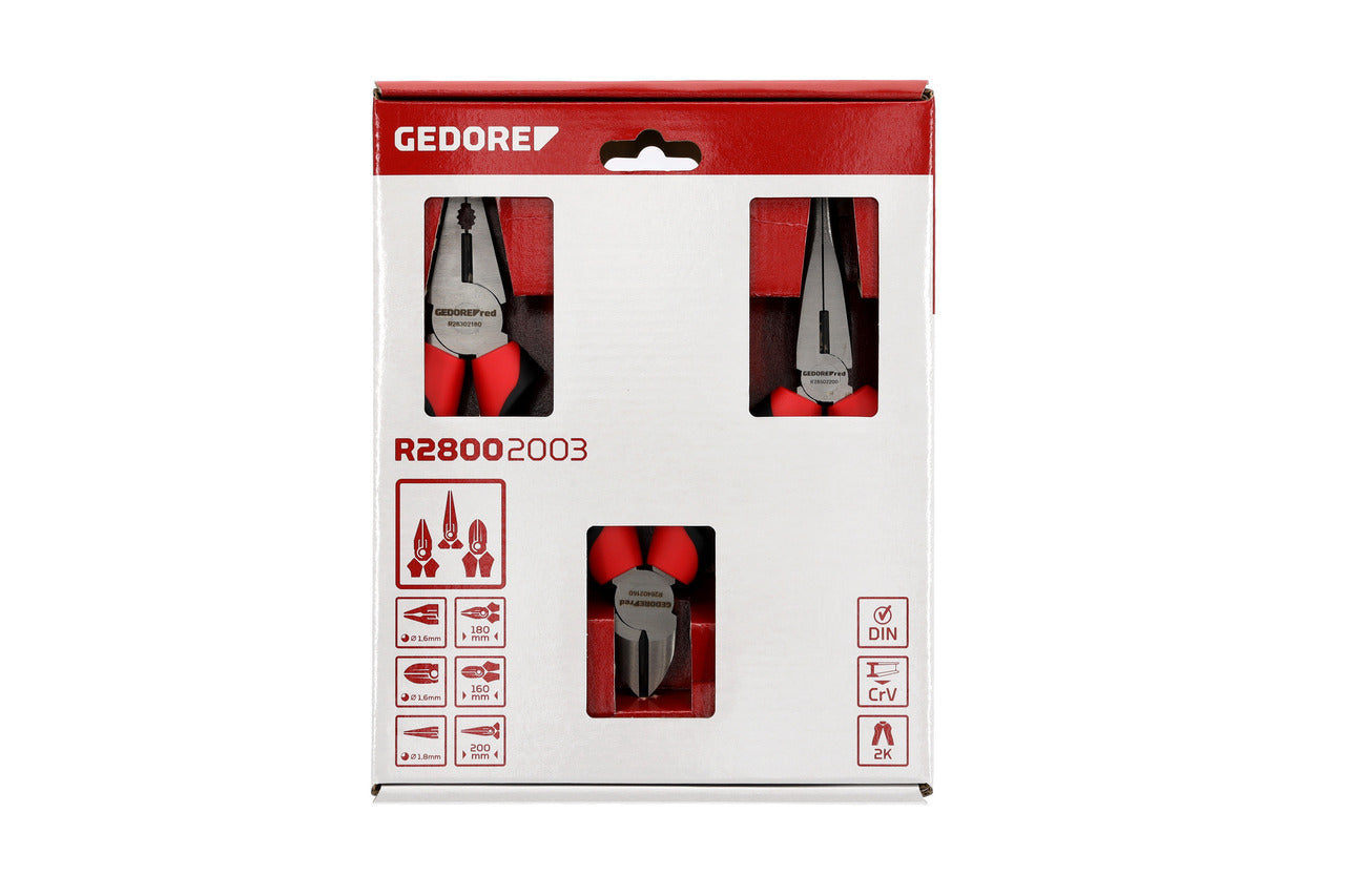 R28002003 - Joc d'alicates, mànec de 2 components, 3 peces