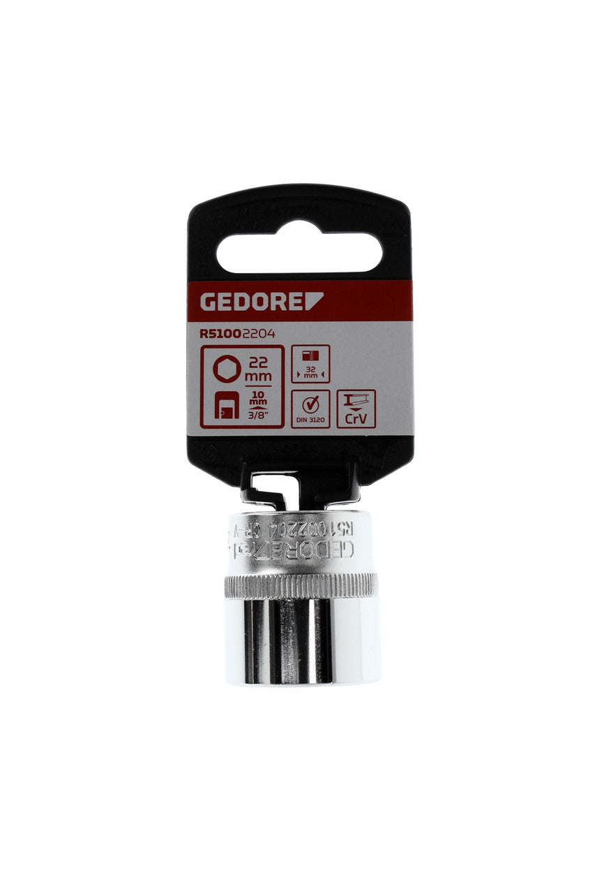 R51002204 - Vaso 3/8", hexagonal, 22 mm L=32 mm