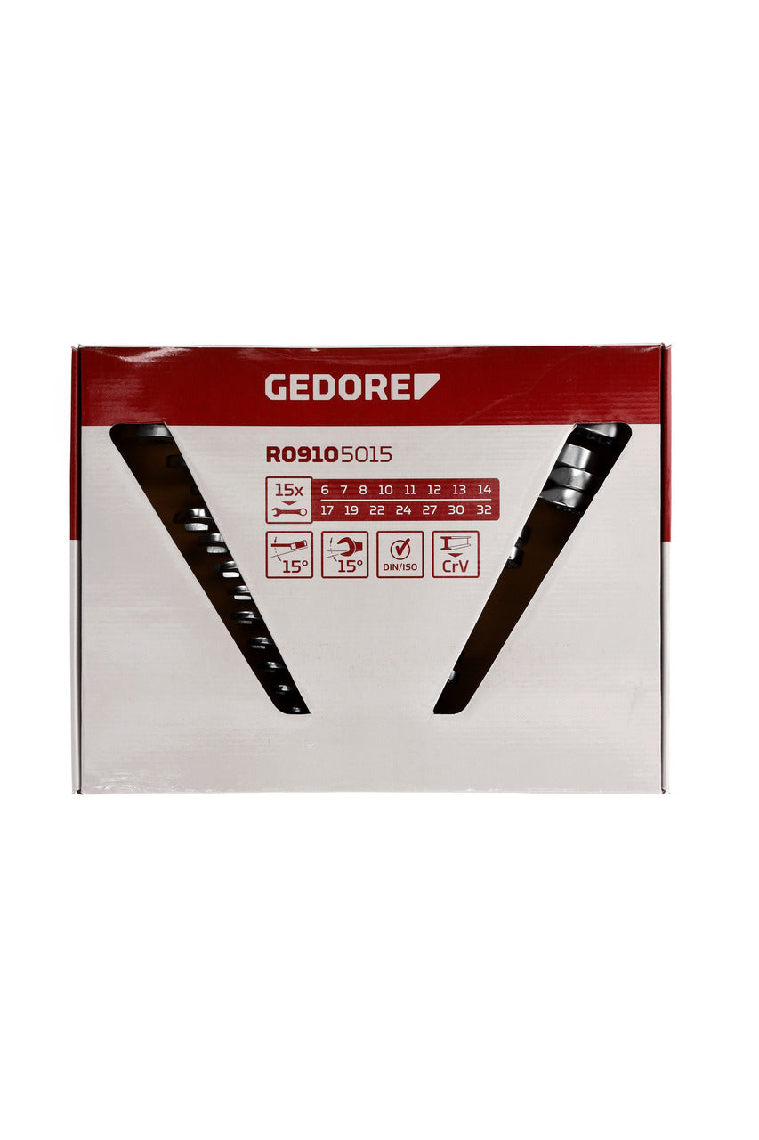 GEDORE red R09105015 - Joc de claus combinades, 6-32 mm, 15 peces
