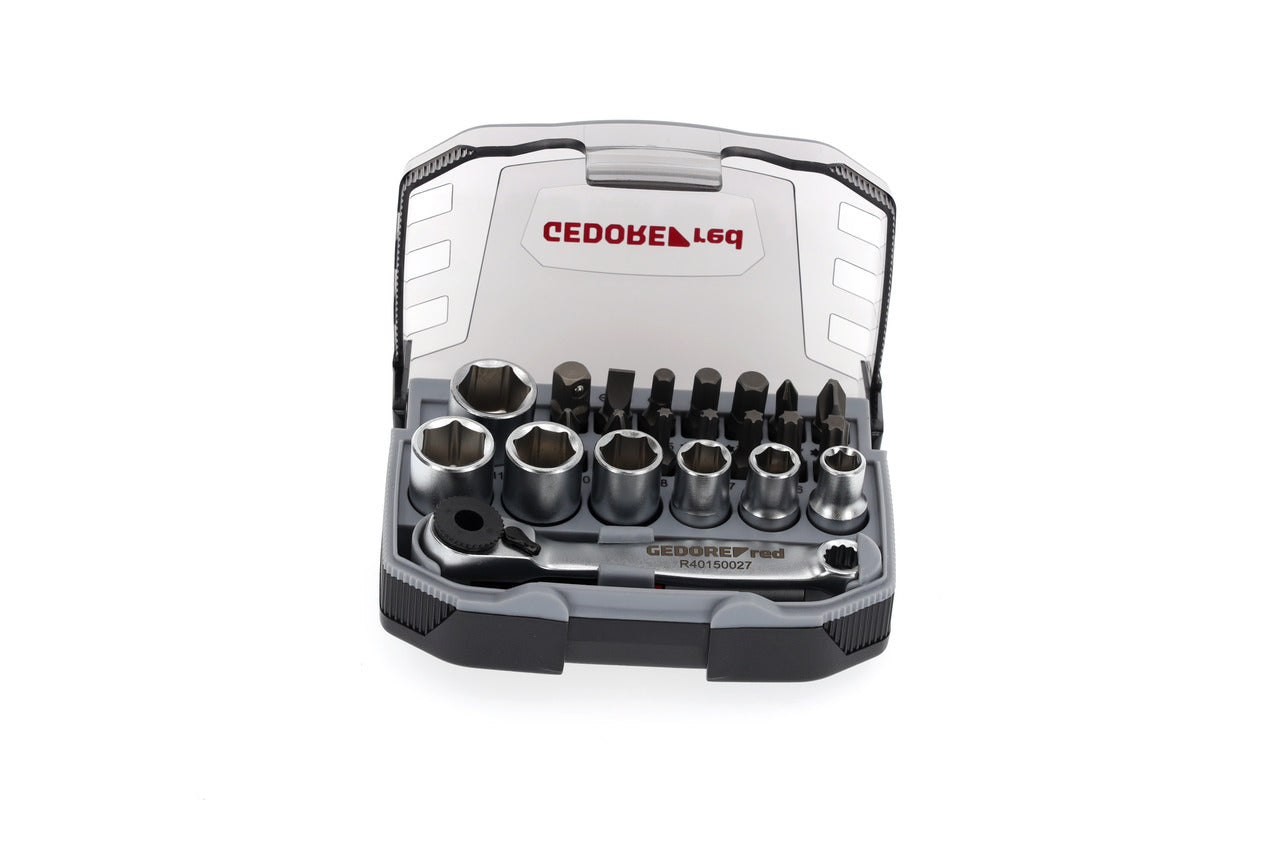 R49005023 - Juego de puntas y vasos 1/4" 6-13 mm, 23 piezas