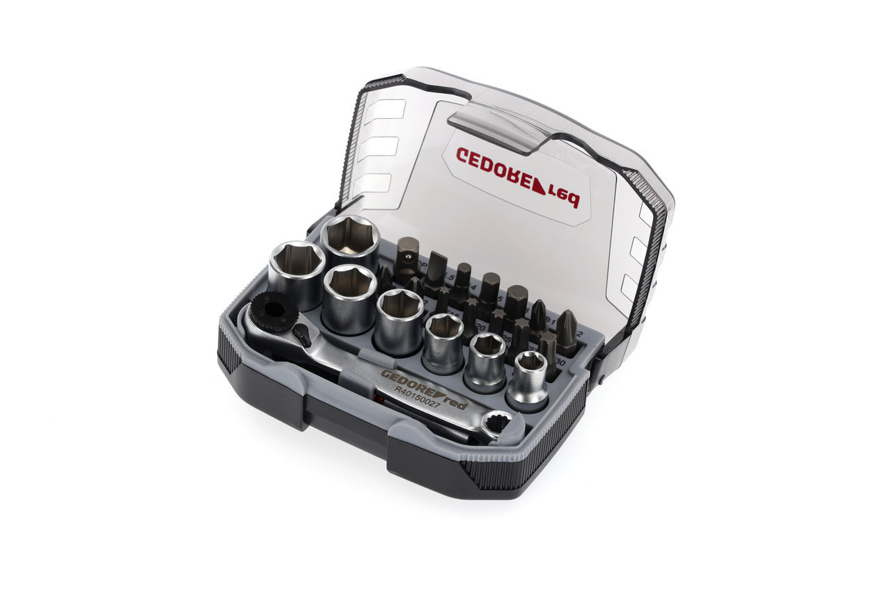 R49005023 - Juego de puntas y vasos 1/4" 6-13 mm, 23 piezas