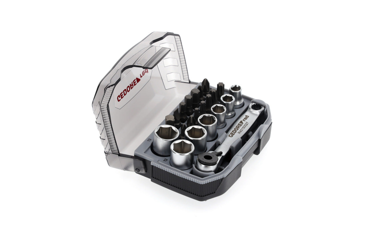 R49005023 - Juego de puntas y vasos 1/4" 6-13 mm, 23 piezas
