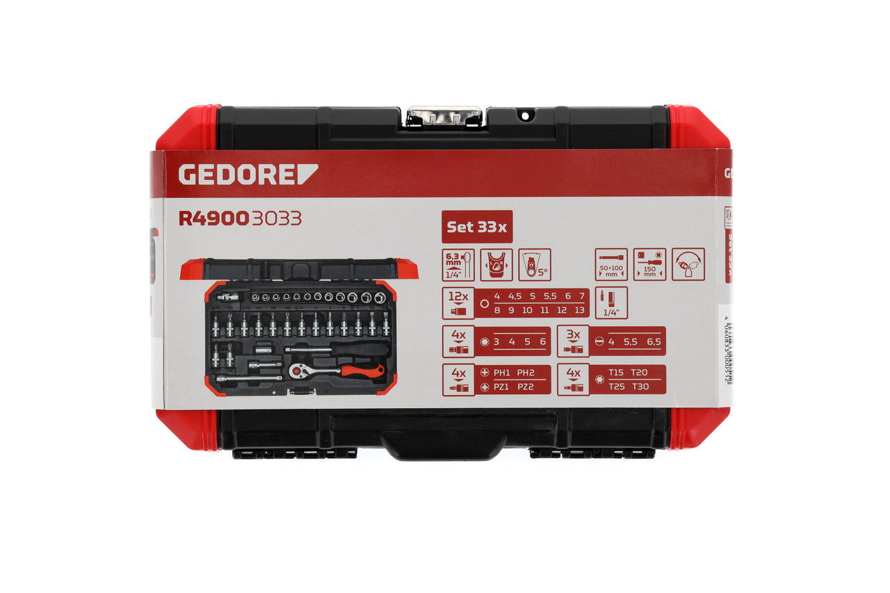 R49003033 - Joc de claus de got de 1/4" amb 33 eines