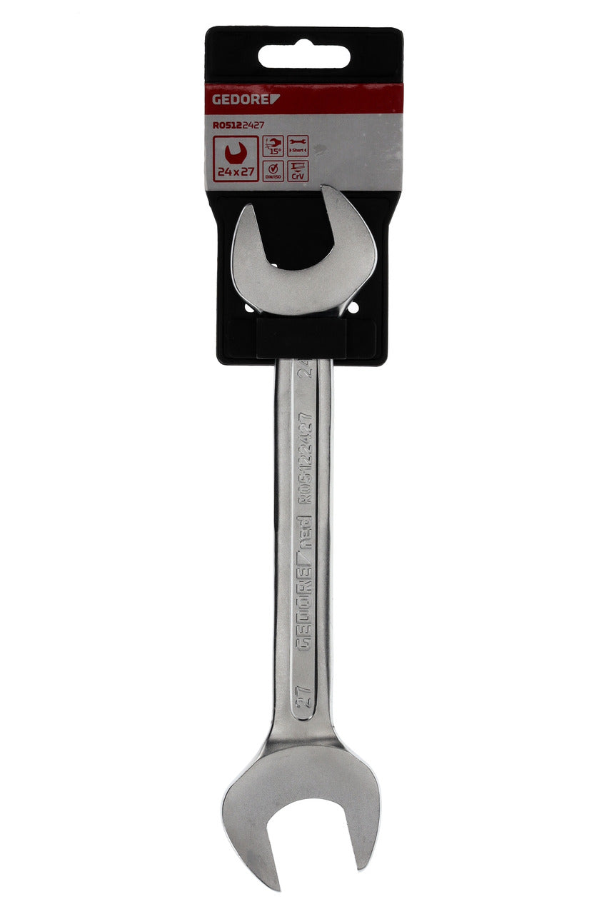 R05122427 - Clau fixa de doble boca oberta 24x27 mm L=245 mm