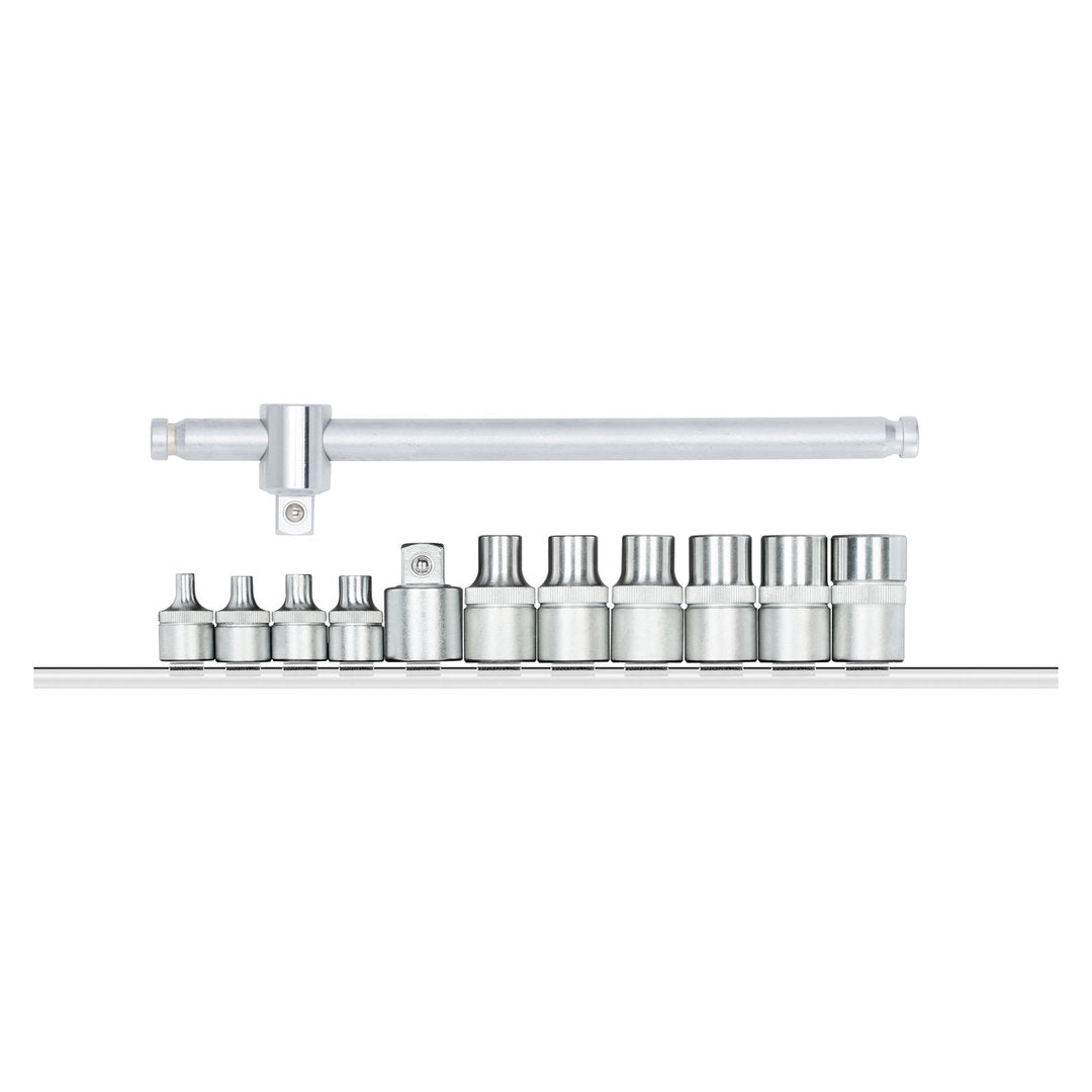 R58018012 - Juego de llaves de vaso 3/8" TORX con carril y mango