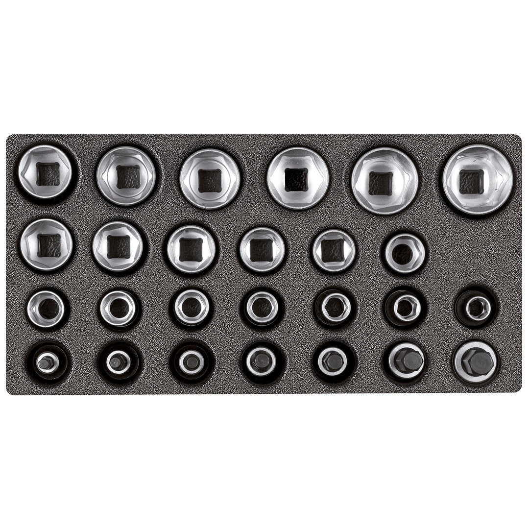 GEDORE red R22150009 - Juego de llaves de vaso 1/2", en módulo CT 2/6, 26 piezas