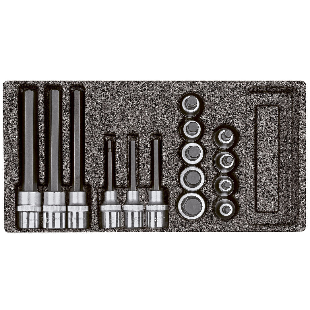 GEDORE red R22150011 - Vasos destornilladores 1/2", en módulo CT 2/6, 15 piezas