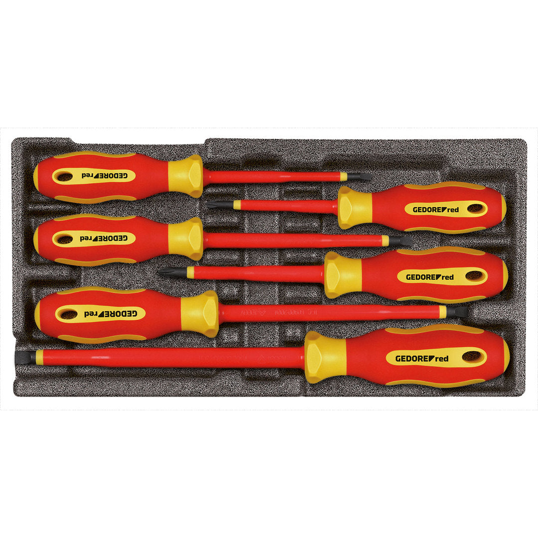 GEDORE red R22150016 - Juego de destornilladores VDE, en módulo CT 2/6, 6 piezas