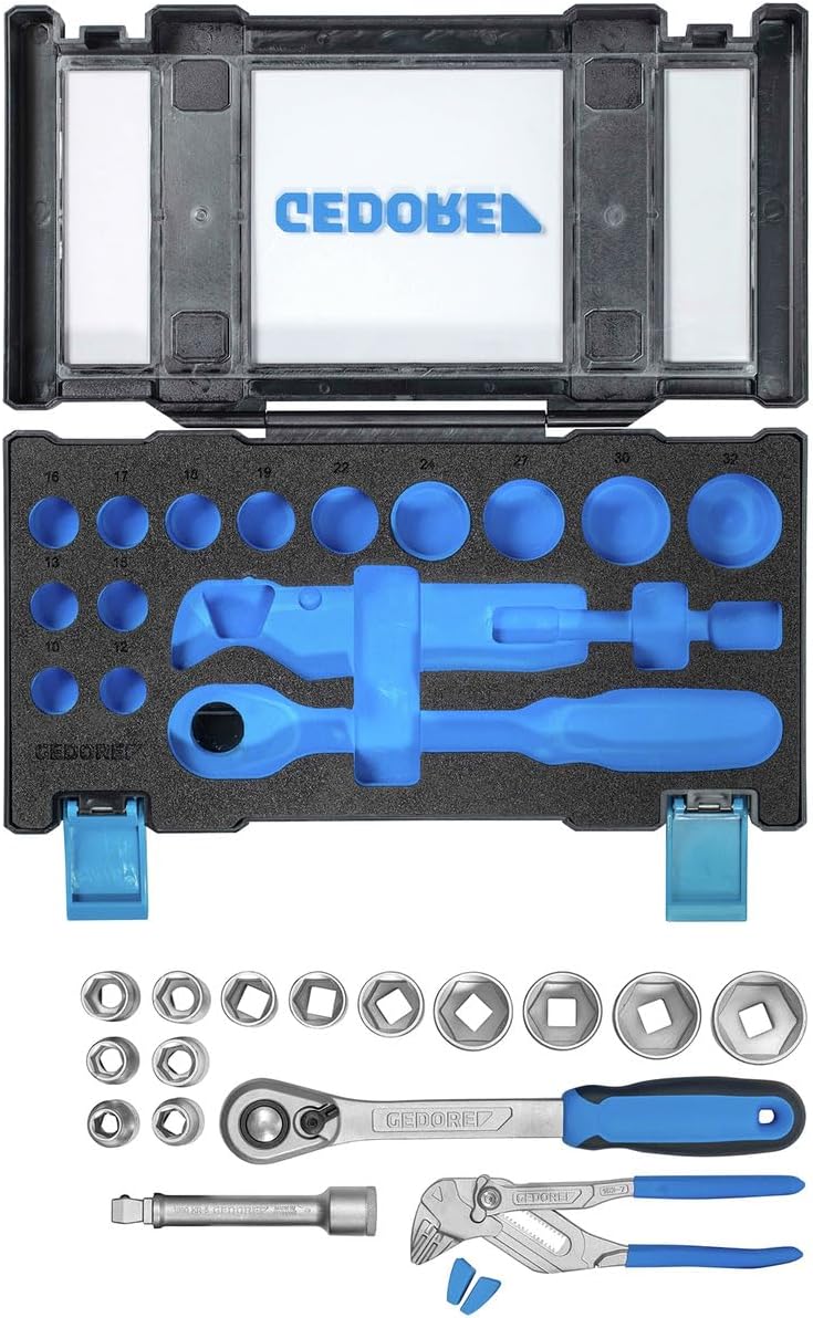 Juego de llaves de vaso 1/2" con tenaza llave (3416121)