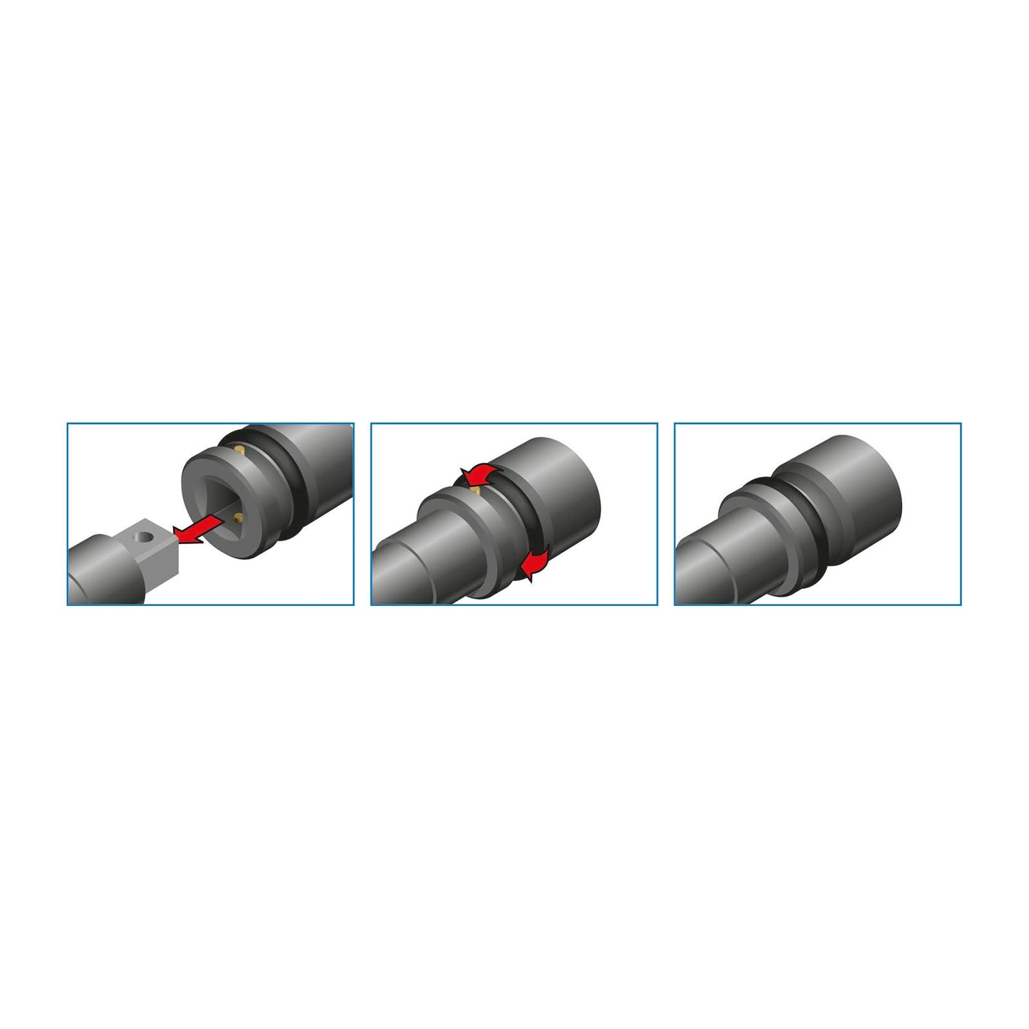 Vasos de impacto de seguridad de 3/4", perfil hexagonal, modelo largo