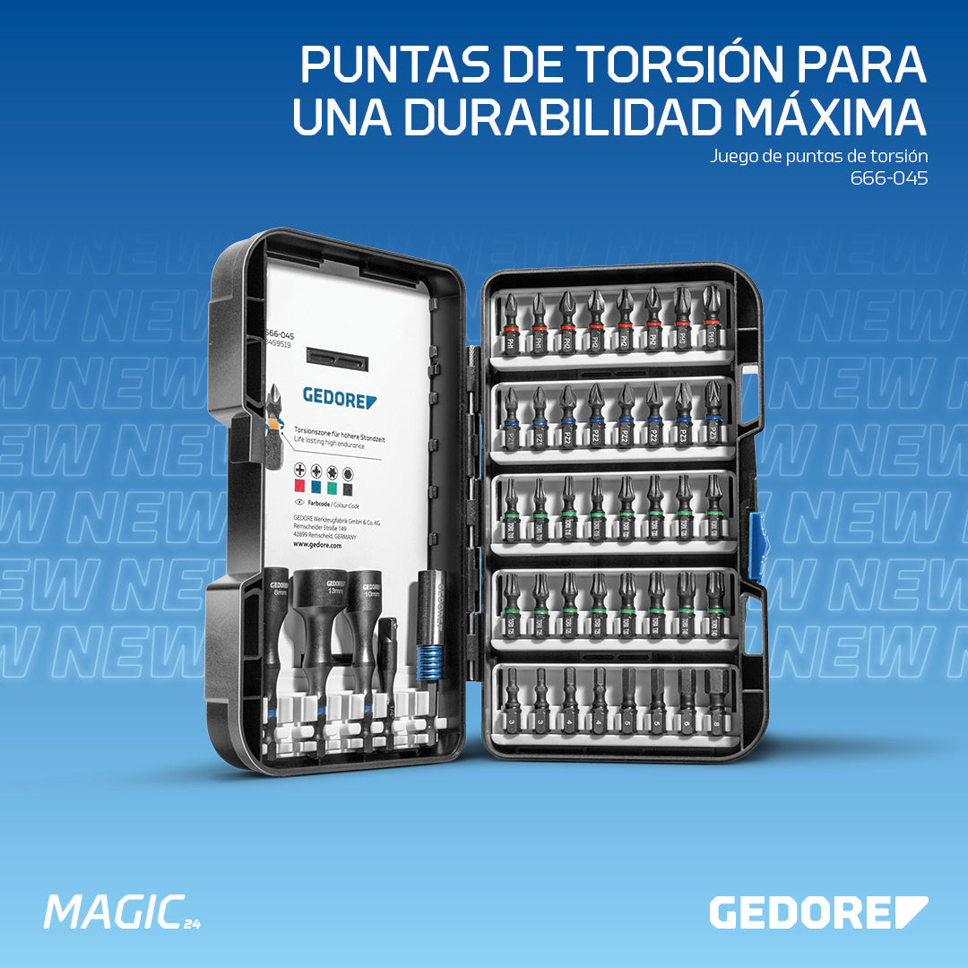 Joc de puntes de torsió de 1/4", 45 peces