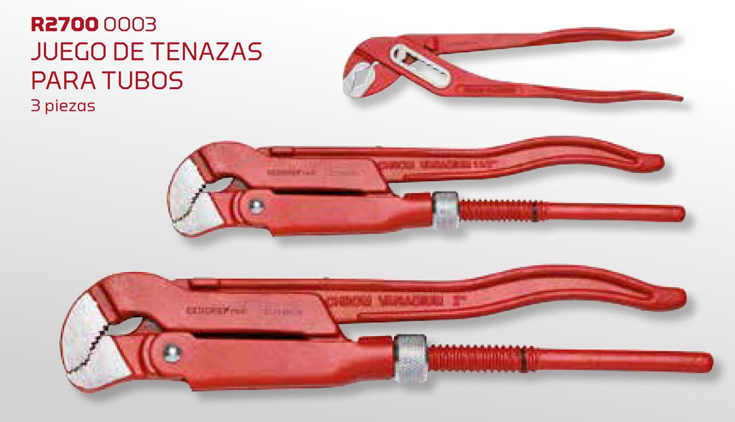 GEDORE red R27000003 - Juego de 3 tenazas para tubo