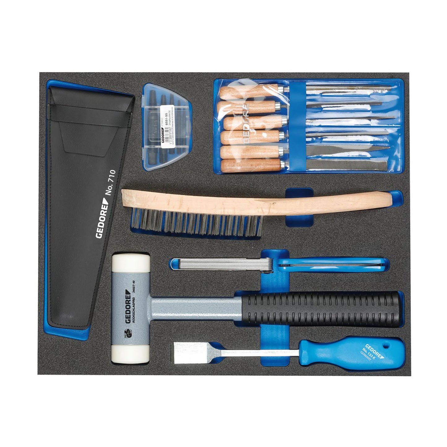 GEDORE TS CT2-710 - Surtido de herramientas varias en módulo de espuma Check-Tool de doble cuerpo, 17 piezas