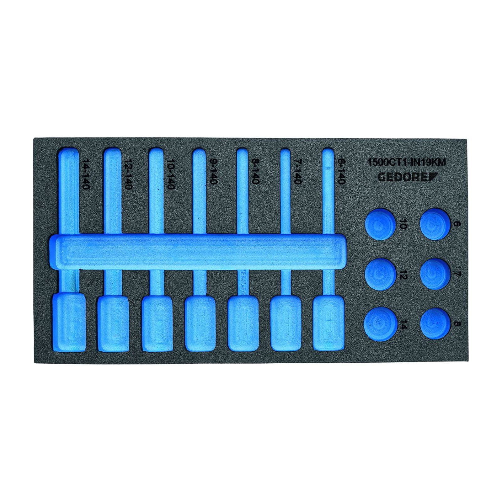 Gedore 1500 CT1-7 R 7 Piece Ratchet Combination Spanner Module Set 8 - View #4