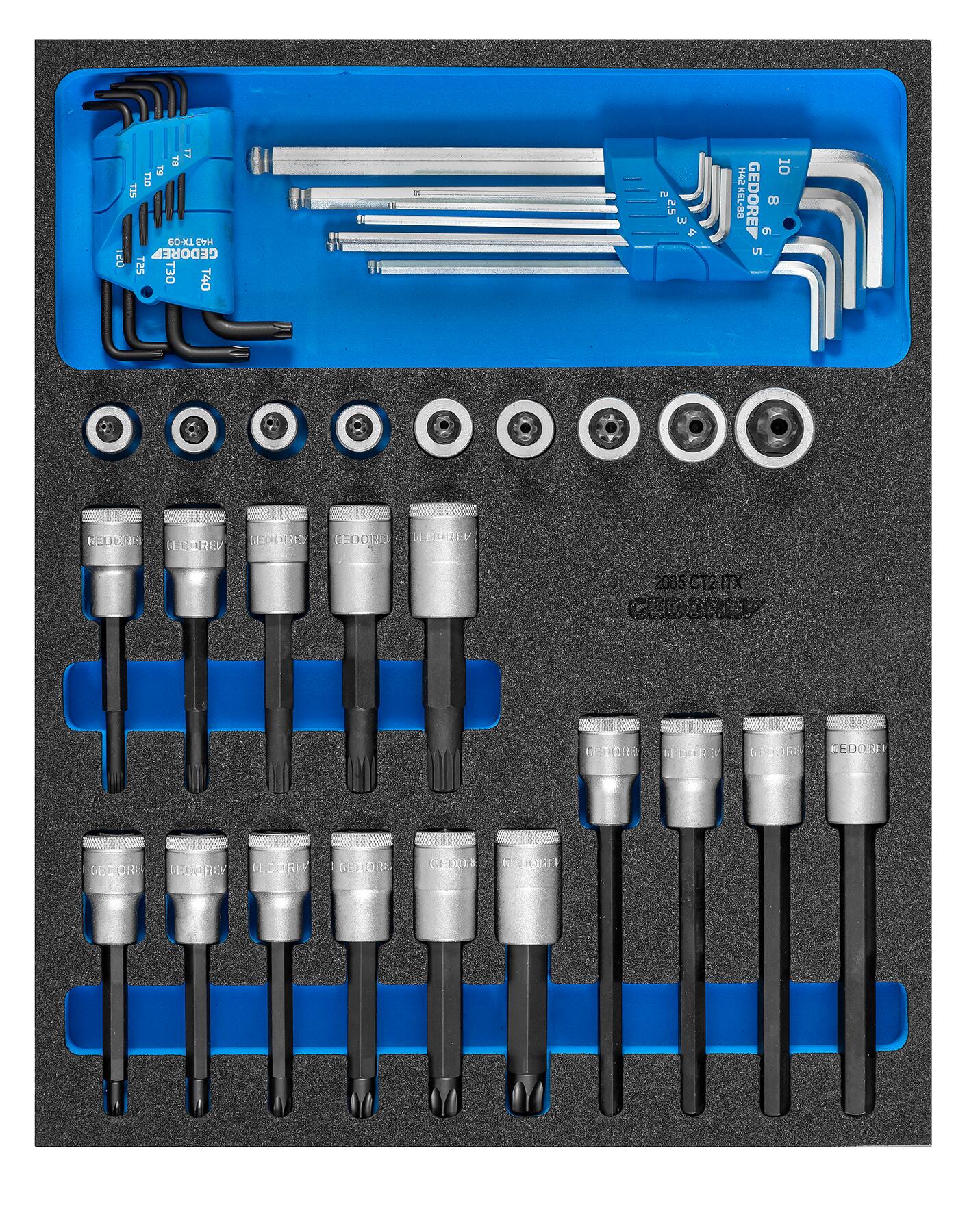 Juego de vasos destornillador 1/2" en modulo CT