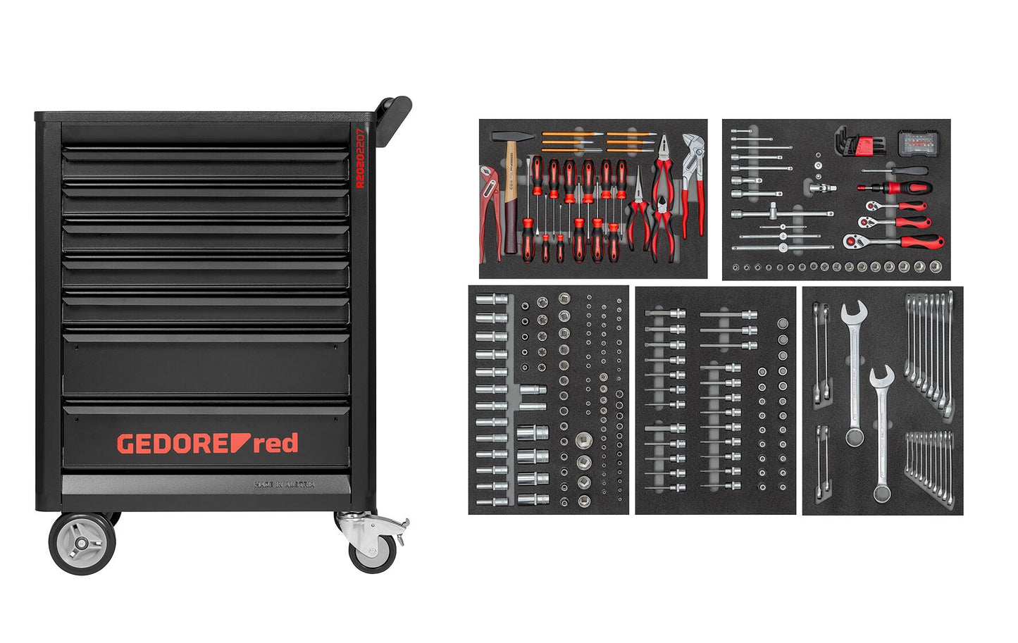 GEDORE red R22071005 - Carro de herramientas GEDMaster con surtido de 272 herramientas