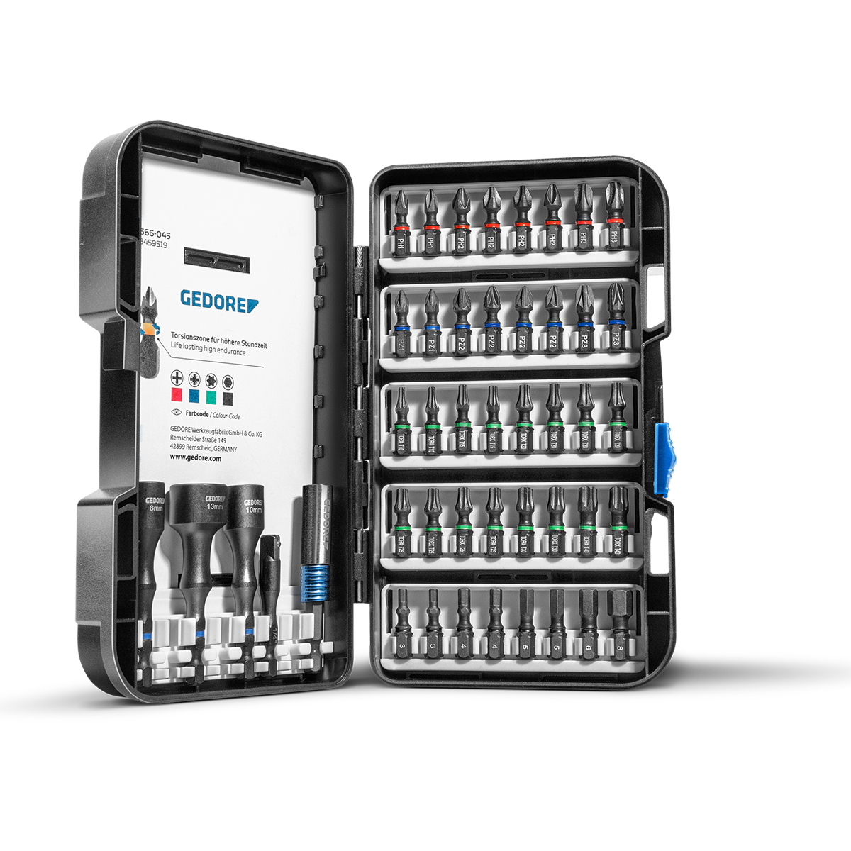 Joc de puntes de torsió de 1/4", 45 peces