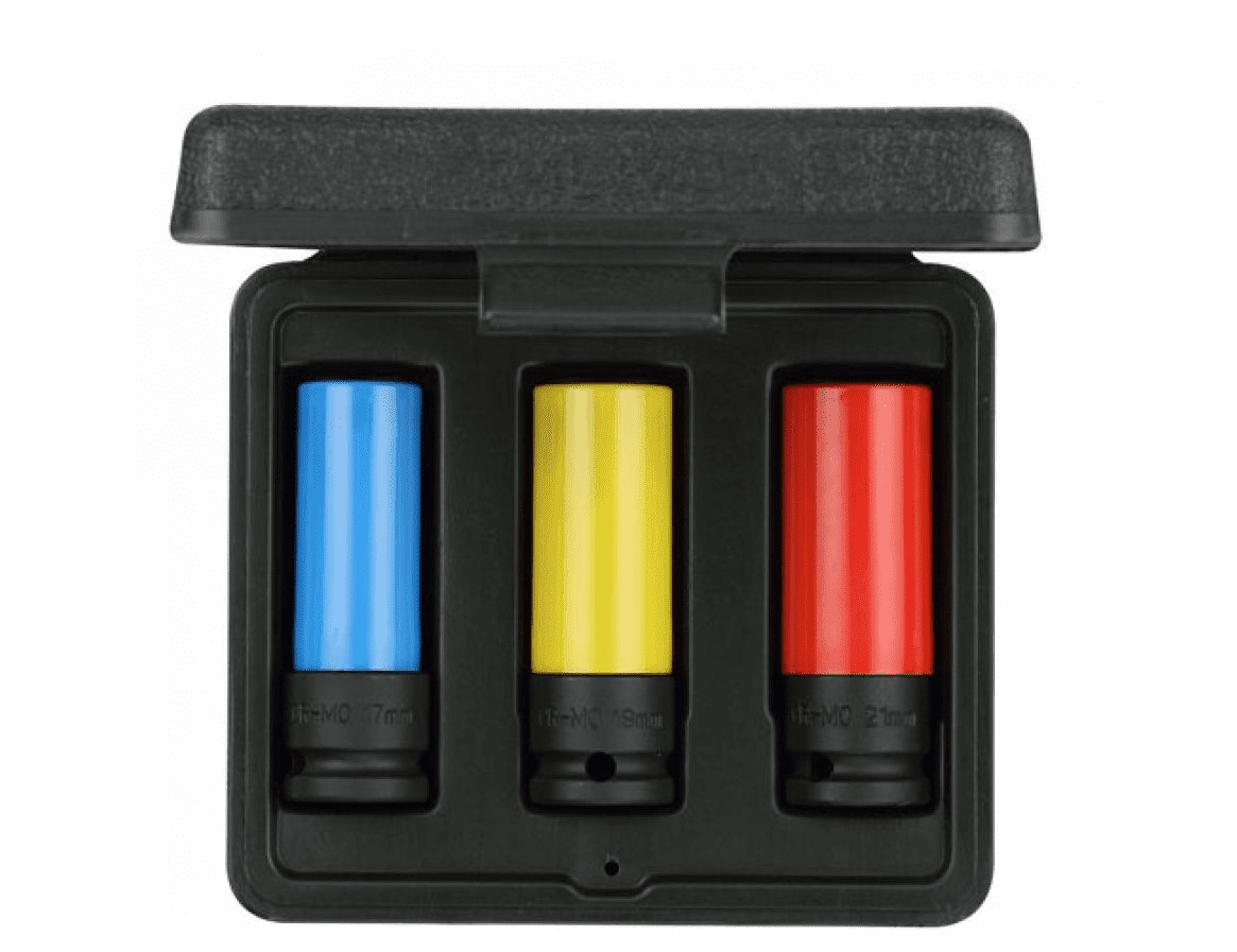 R63043003 - Juego de vasos de impacto 1/2" para llantas, 3 piezas