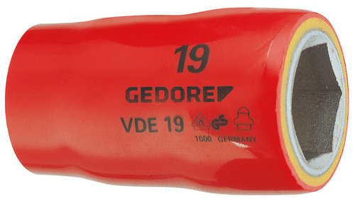 GEDORE VDE 19 19 - Llave de vaso VDE 1/2" 19 mm