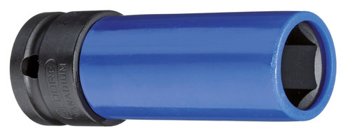 Gedore K 19 LS 17 - Vaso de impacto 1/2", con casquillo de protección, forma larga 17 mm