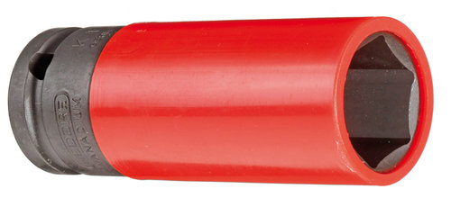 Gedore K 19 LS 21 - Vaso de impacto 1/2", con casquillo de protección, forma larga 21 mm