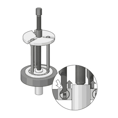 Juego de extractor rodamientos  para rodamientos: 6011-6012, 6206-6212, 6305-6311, 6403-6407