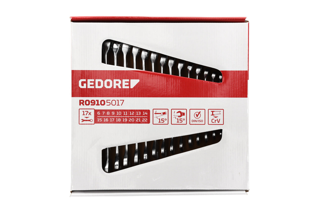 GEDORE red R09105017 - Joc de claus combinades, 6-22 mm, 17 peces