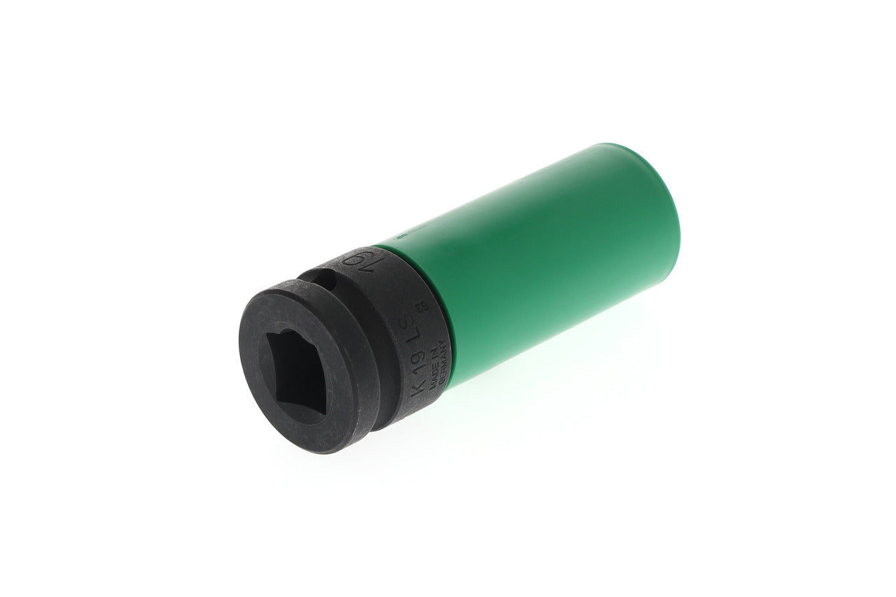 K 19 LS - Vasos de impacto de 1/2" de perfil hexagonal, modelo largo especial llantas