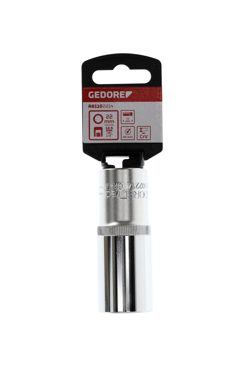 R61102214 - Vaso 1/2", bi-hexagonal, 22 mm L=77 mm