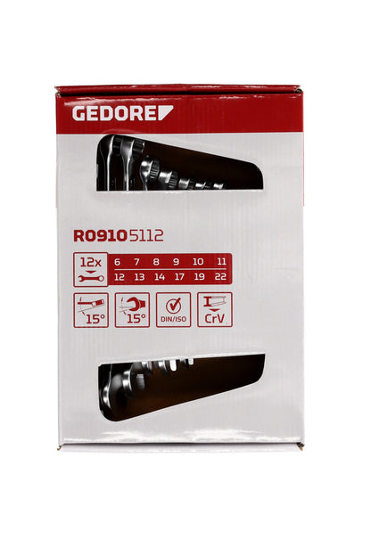 GEDORE red R09105112 - Joc de claus combinades, 6-22 mm, 12 peces