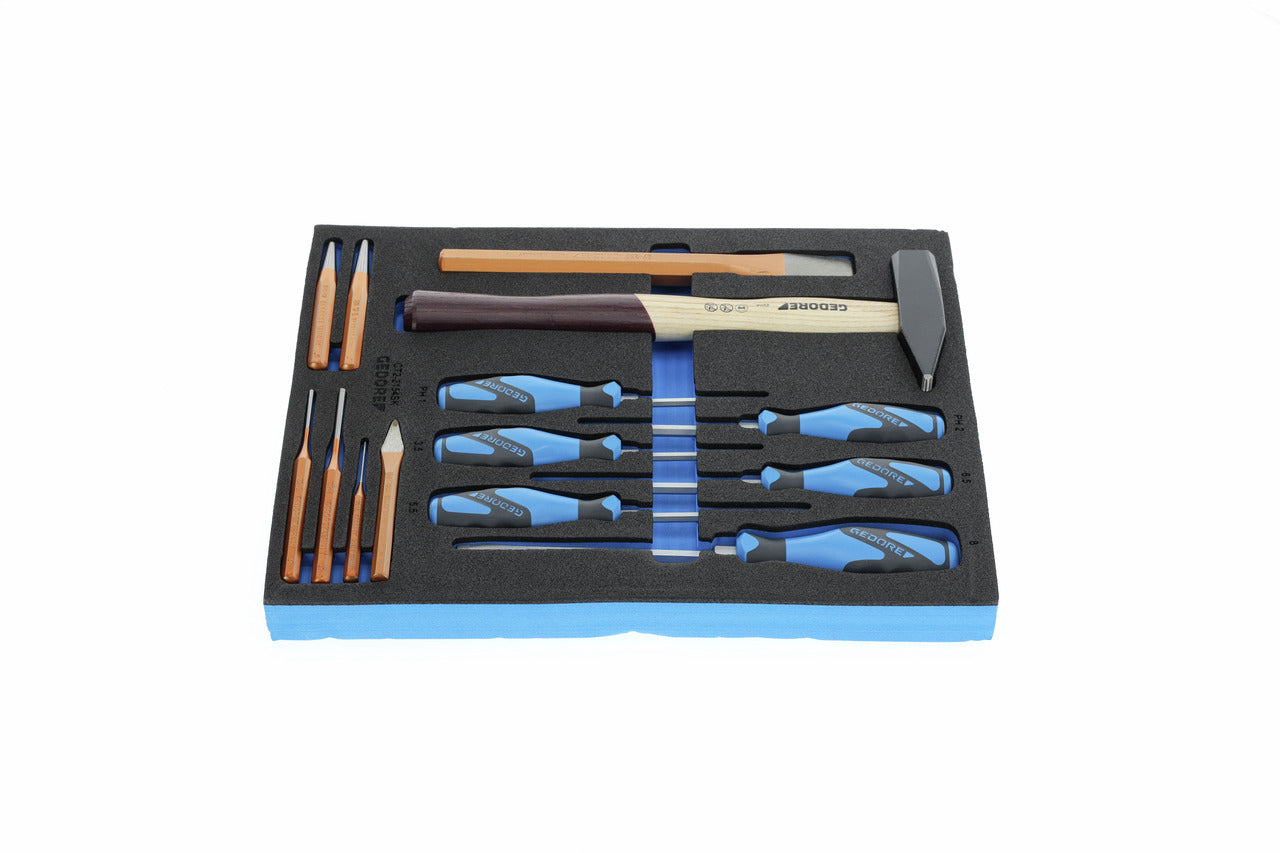 TS CT2-2154SK-119 - Assortiment de tornavisos i eina de copejament en mòdul d'escuma Check-Tool de doble cos, 14 peces
