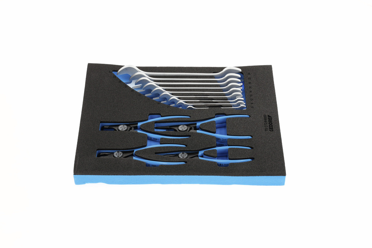 TS CT2-6-8000 - Assortiment d'alicates de puntes i claus planes en mòdul d'escuma Check-Tool de doble cos, 15 peces