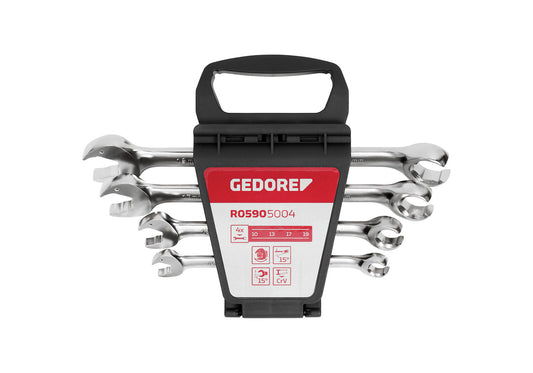 GEDORE red R05905004 - Juego de 4 llaves combinadas con efecto carraca 10-19mm