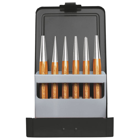 GEDORE red R90100006 - Juego de botadores cónicos Ø 1-10 mm + punzón, 6 piezas