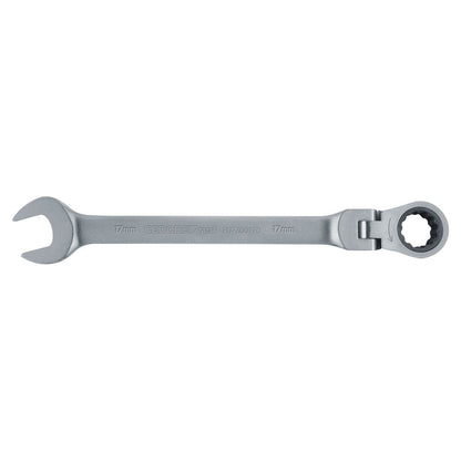 Llave combinada de carraca articulada, 17 mm