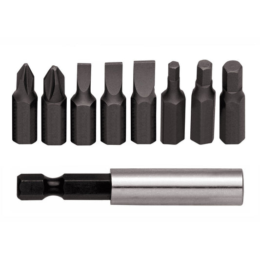 R33005009 - Juego de puntas 1/4" PH+SL+hexagonal con portapuntas magnético, 9 piezas
