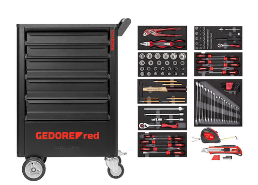 GEDORE red R21562005 - Carro de herramientas GEDWorker con surtido de 119 herramientas