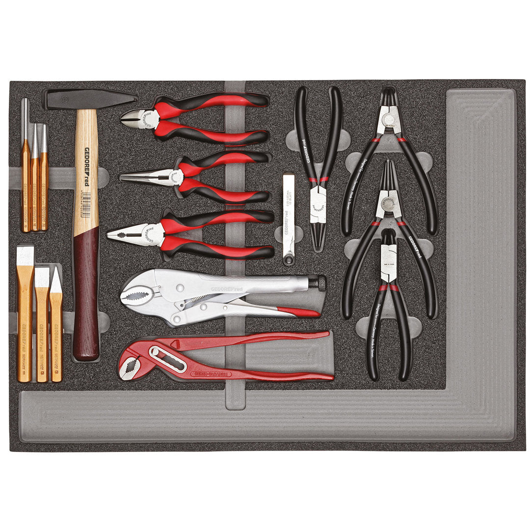 GEDORE red R22350001 - Juego de herramientas, alicates + herramientas de golpe, 29 piezas