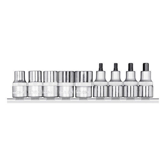 R68008009 - Vasos destornilladores 1/2" con carril, 9 piezas