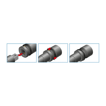 Vasos de impacto de seguridad de 3/4", perfil hexagonal, modelo largo