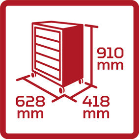 R20150006 - Carro de taller vermell MECHANIC, amb 6 calaixos 910x628x418 mm