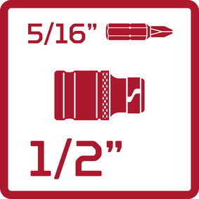 R67100006 - Adaptador per a puntes 1/2" quadrat x 5/16" hexagonal | L=38 mm