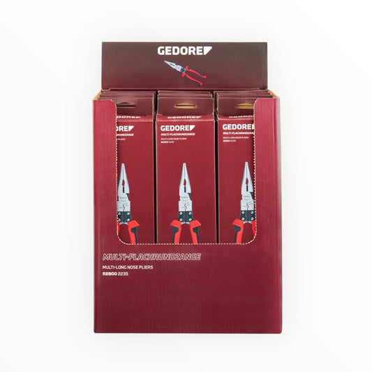 GEDORE red R28009312 - Expositor per a punt de venda amb 12 alicates multiúsos de punta llarga.