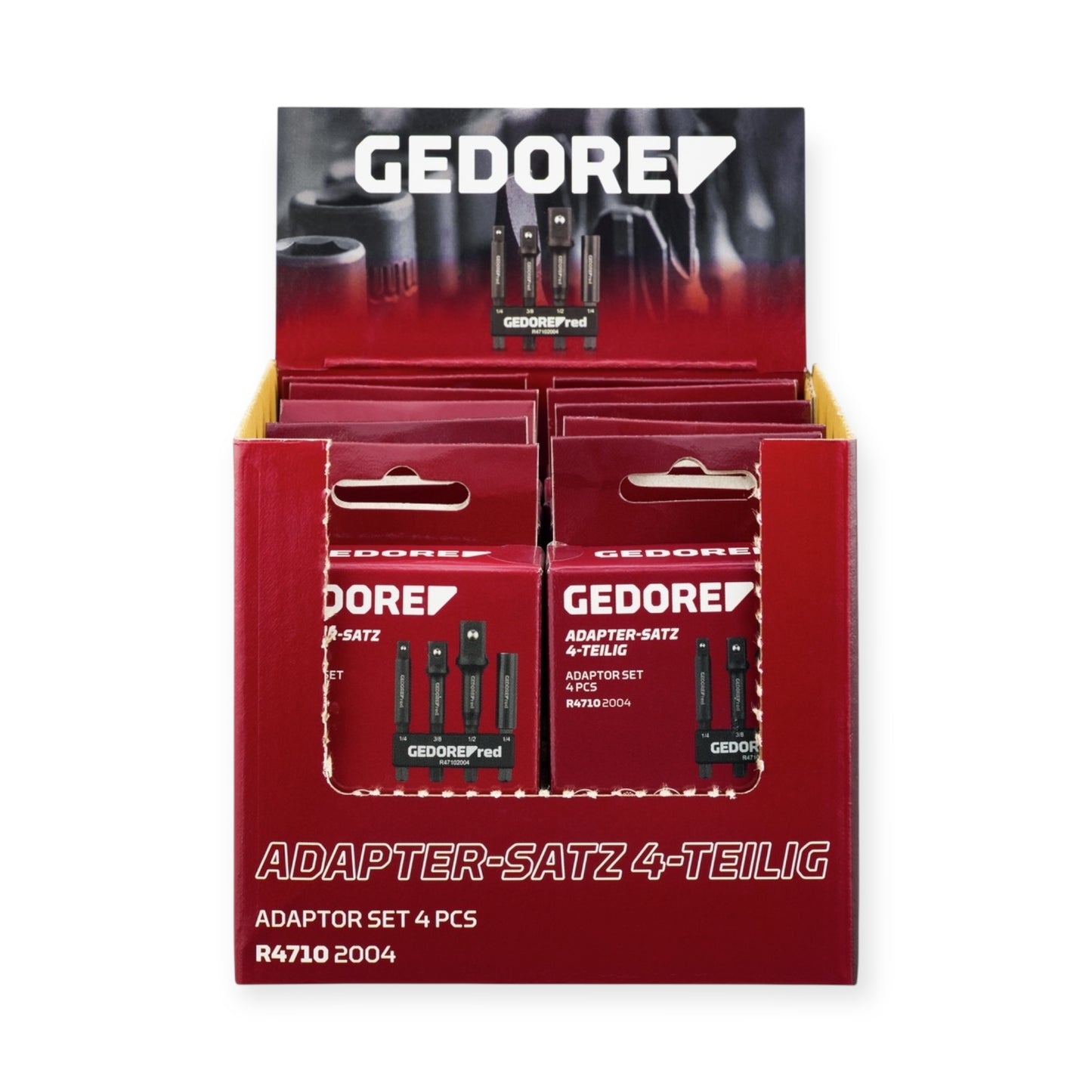 GEDORE red R47109010 - Expositor para punto de venta con 10 juegos de adaptadores de 4 piezas