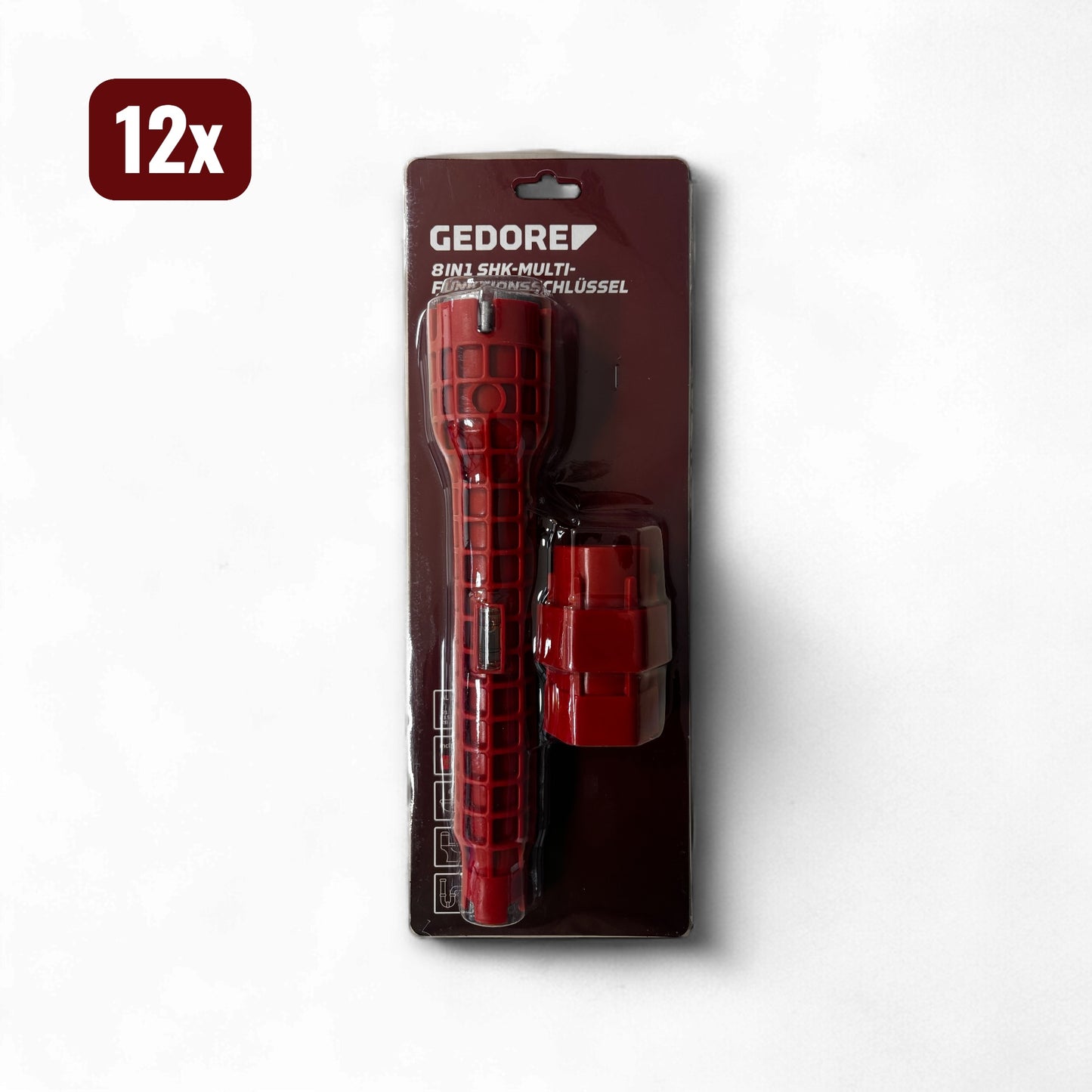 GEDORE red R99209012 - Expositor para punto de venta con 12 herramientas para grifos 8 en 1