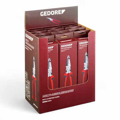 GEDORE red R28009012 - Expositor para punto de venta con 12 alicates pelacables multiusos