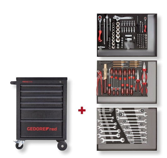 GEDORE red R21560005 - Carro de taller MECHANIC con surtido de 129 herramientas