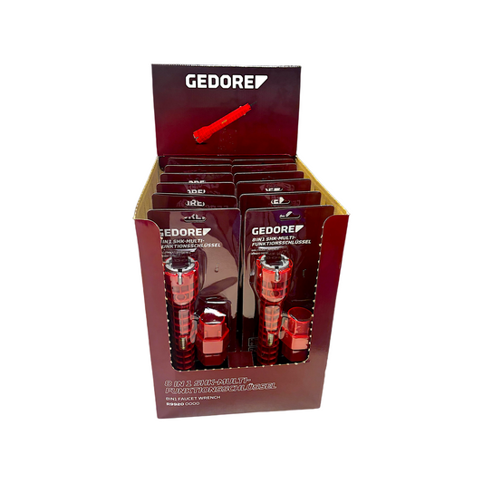 GEDORE red R99209012 - Expositor para punto de venta con 12 herramientas para grifos 8 en 1