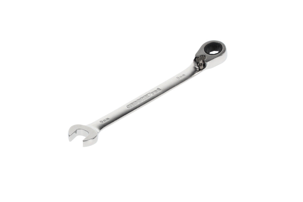 Llave combinada de carraca con palanca de cambio 9 mm