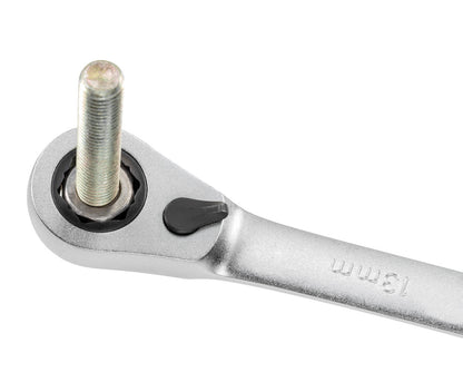 Llave combinada de carraca reversible con función de sujeción